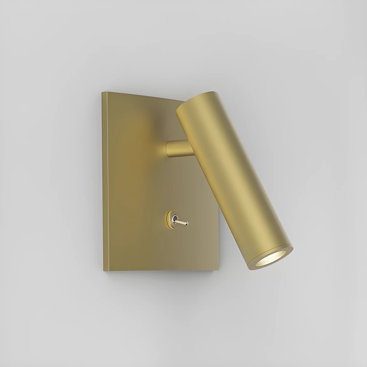 Złoty kinkiet z wyłącznikiem do sypialni - Enna Square LED