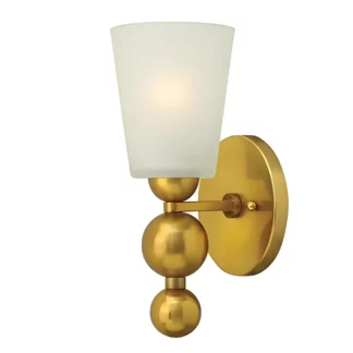 Złoty klasyczny kinkiet Lucy - szklany