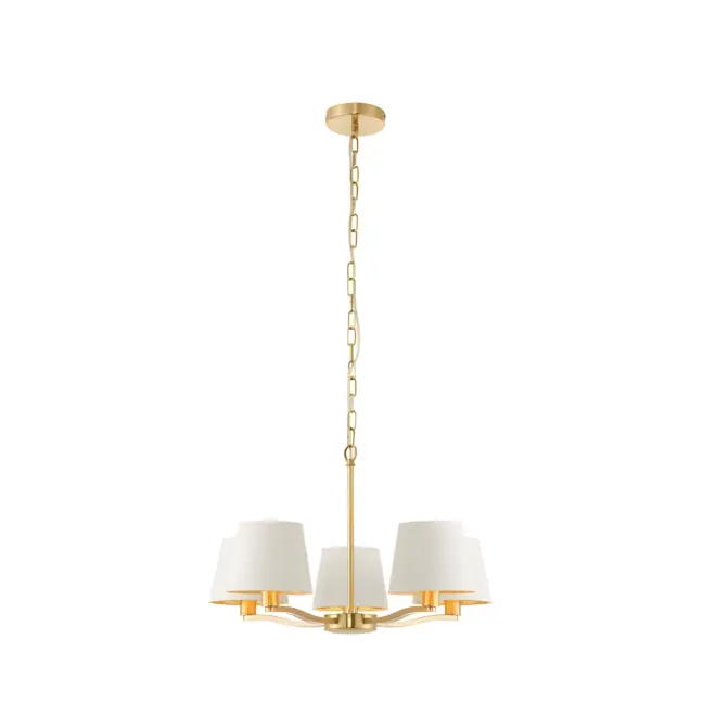 Złoty żyrandol Harvey - Endon Lighting - salon i jadalnia