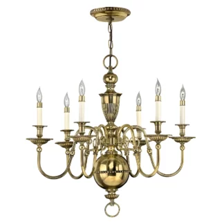 Żyrandol mosiężny Cambridge 1 - kolor mosiądz, złoty - HK/CAMBRIDGE6