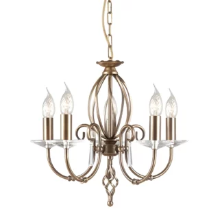 Żyrandol Grace  - AG5 AGED BRASS