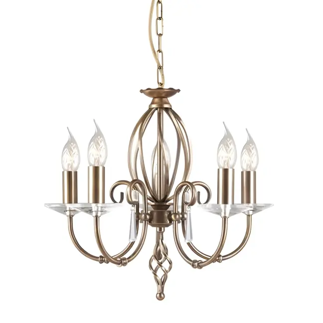 Żyrandol Grace - AG5 AGED BRASS