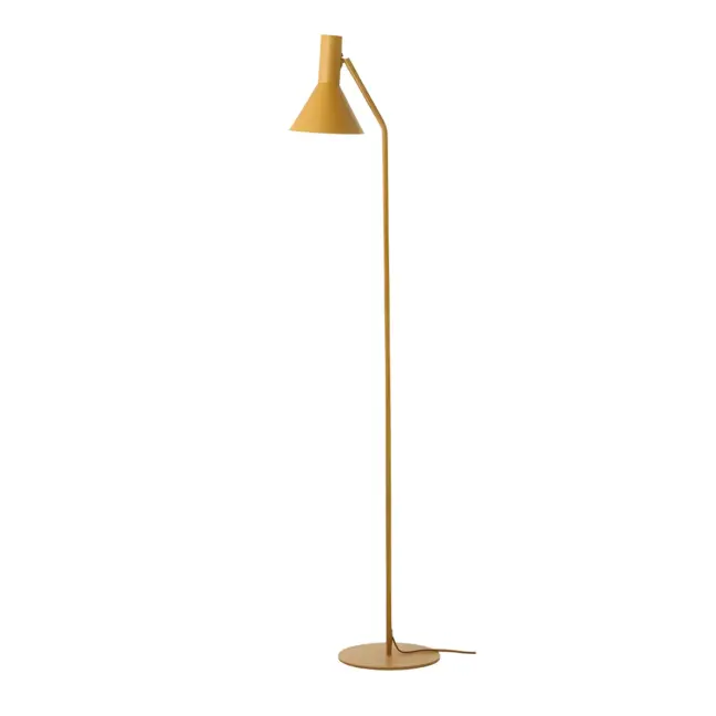 Żółta lampa podłogowa Lyss - salon i sypialnia
