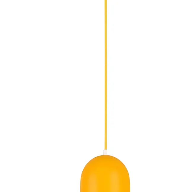 Prosta lampa wisząca Oss - żółta nad wyspę w kuchni