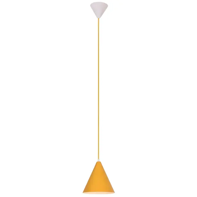 Żółta lampa Voss - stożkowy klosz, do kuchni