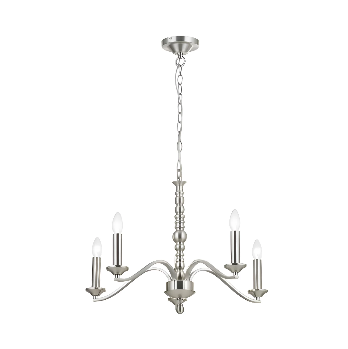 Żyrandol Astaire - kolor beżowy, srebrny - ASTAIRE-5SN