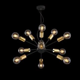 Żyrandol Jackson - kolor złoty, Czarny - T546PL-12B