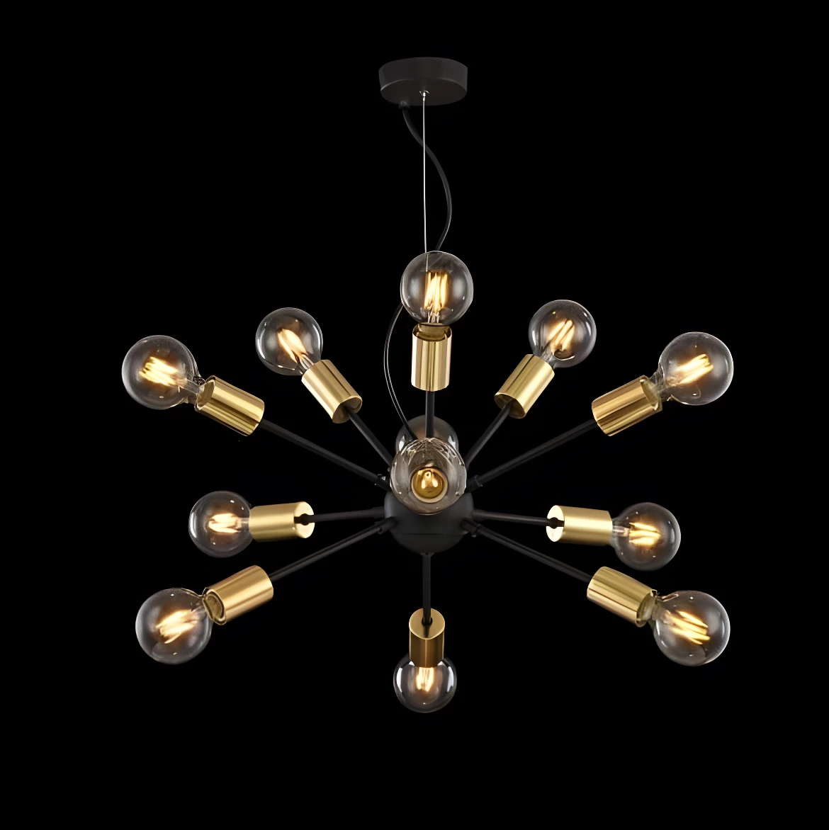 Żyrandol Jackson - kolor złoty, Czarny - T546PL-12B