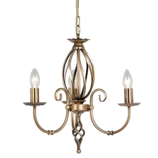 Żyrandol mosiężny Rustic - kolor mosiądz, złoty - ART3 AGD BRASS