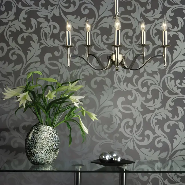 Srebrny żyrandol Stanford - Interiors - new hampton