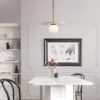 Wisząca lampa Kivra z białego marmuru – kamienny klosz w kształcie dysku