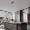 Lampa wisząca Lineform 2 LED 42W w kolorze czarnym – podłużna oprawa nad stół i wyspę kuchenną