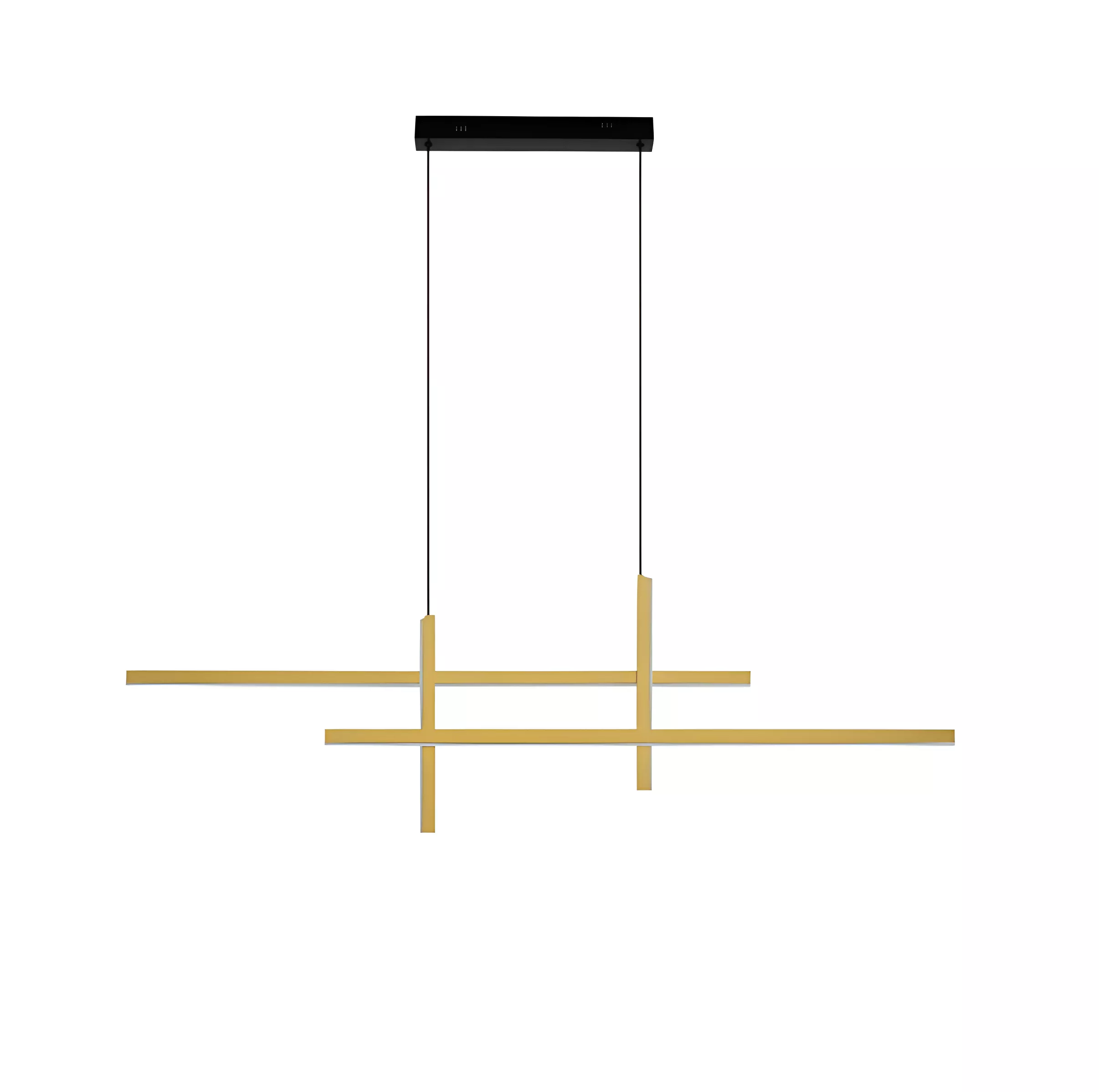 Wisząca lampa LED 43W w złotym, geometrycznym stylu Shadowbeam