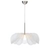Lampa wisząca Styrka 56 cm biało-srebrna z kwiatowym kloszem