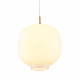 Lampa wisząca Boni 45 cm – mleczne szkło i złote detale