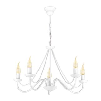 Żyrandol Bartez 5xE14 biały klasyczny styl świecznikowy