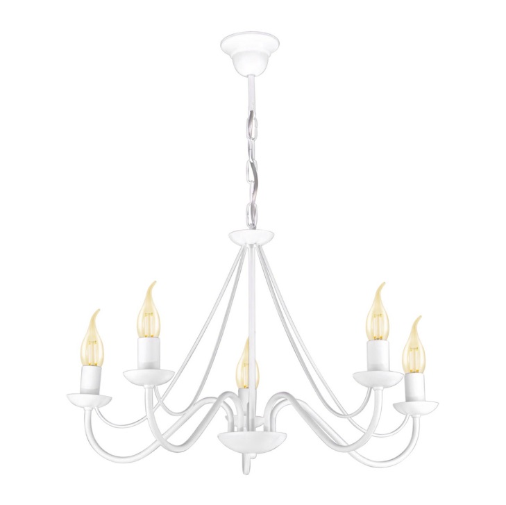 Żyrandol Bartez 5xE14 biały klasyczny styl świecznikowy