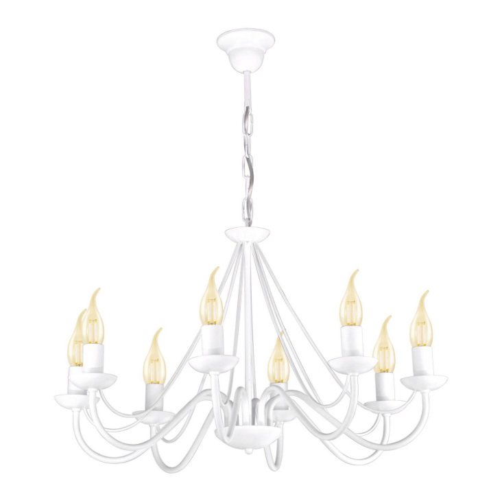 Klasyczny biały żyrandol Bartez z 8 ramionami E14