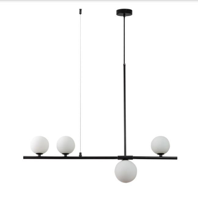 Lampa wisząca Moderno 80 czarna z białymi kulami G9