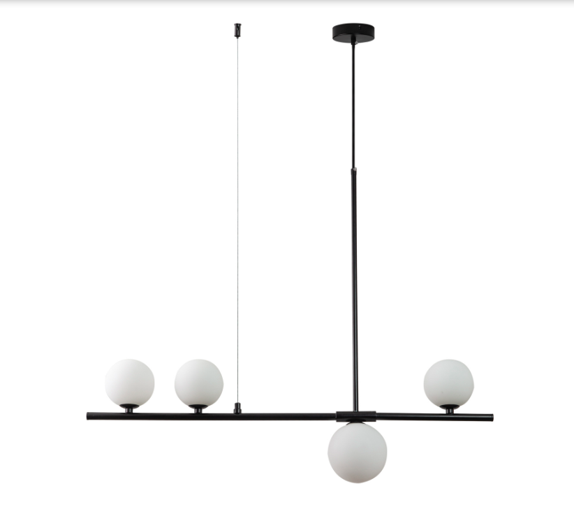Lampa wisząca Moderno 80 czarna z białymi kulami G9