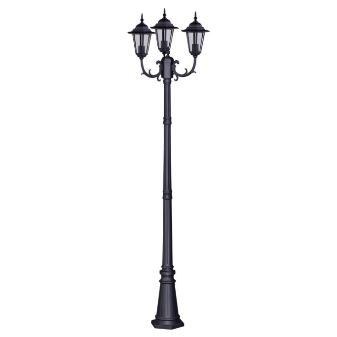 Lampa ogrodowa typu latarnia 3xE27 IP44 233 cm – czarna