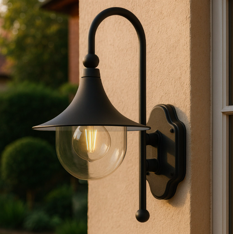 Kinkiet zewnętrzny Boston czarny IP44 E27 retro