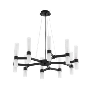 Żyrandol wiszący Candela 20 G9 czarny ze szklanymi kloszami