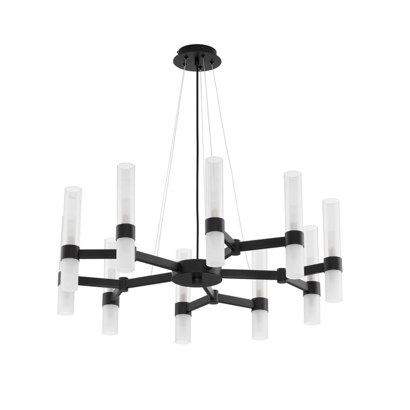 Żyrandol wiszący Candela 20 G9 czarny ze szklanymi kloszami