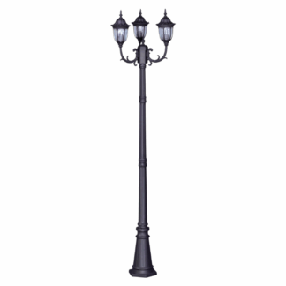Latarnia ogrodowa Vasco z 3 kloszami E27, czarna, 235 cm, IP44