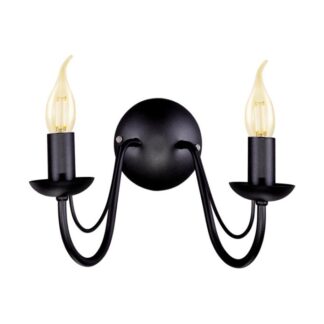 Kinkiet ścienny Bartez podwójny czarny E14