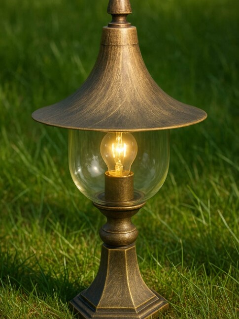 Lampa ogrodowa stojąca Boston 53 cm w patynowanym brązie IP44