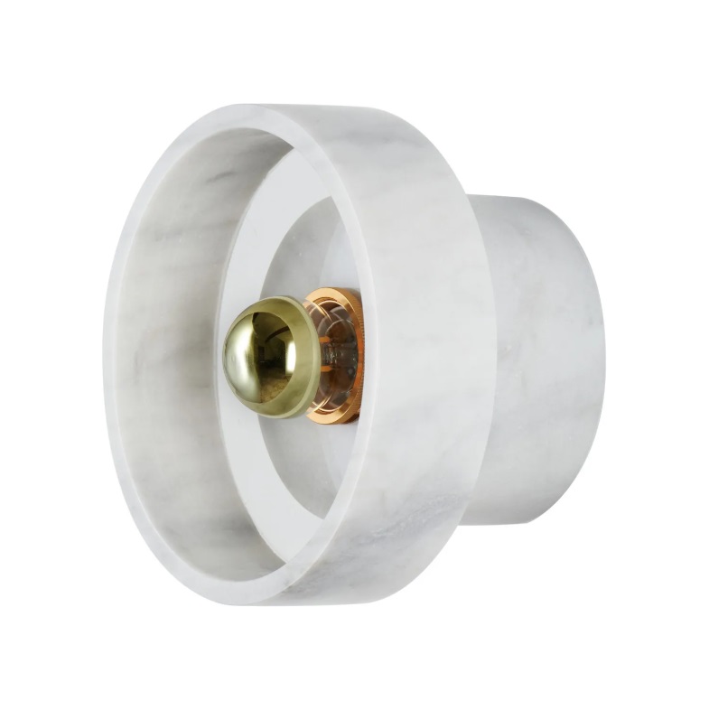 Universo – lampa z białego marmuru E27