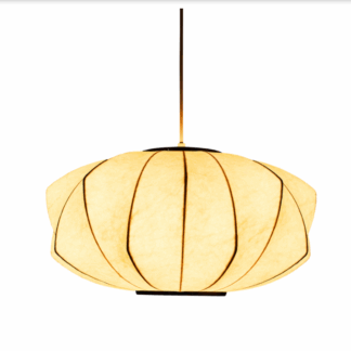 Lampa wisząca Silk 45 Ecru – owalna, tkaninowa forma Japandi