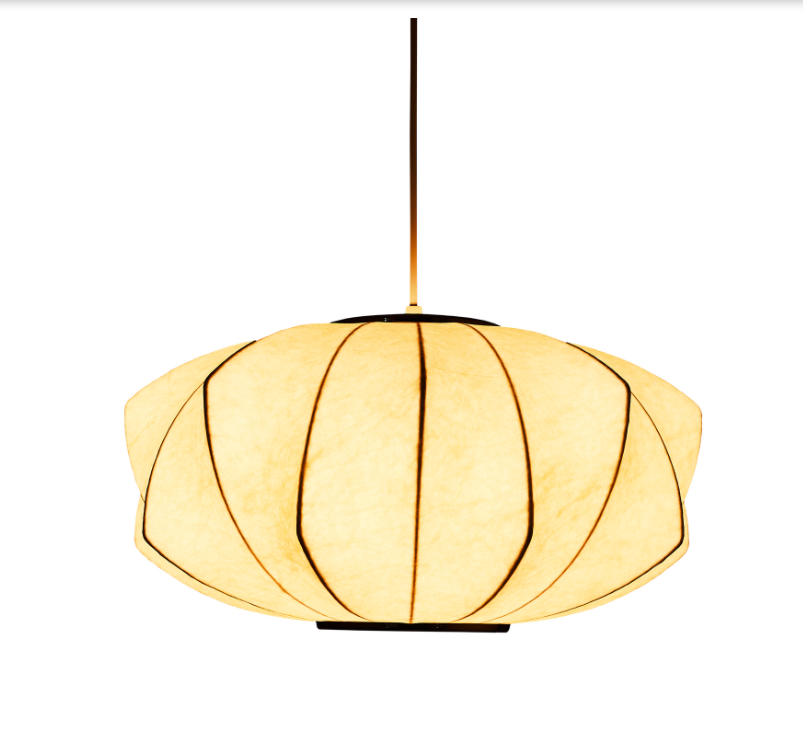 Lampa wisząca Silk 45 Ecru – owalna, tkaninowa forma Japandi