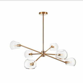 Żyrandol Cosmic Art Deco 6xE14 Szkło Transparentne