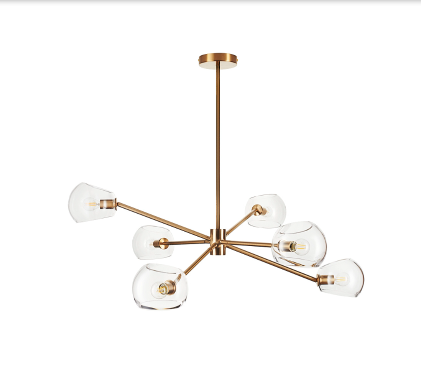 Żyrandol Cosmic Art Deco 6xE14 Szkło Transparentne