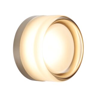 Kinkiet sufitowy LED Candy ze złotym pierścieniem i transparentnym kloszem