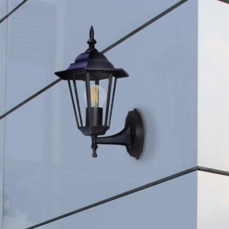 Kinkiet ogrodowy czarny E27 IP44 w stylu klasycznym