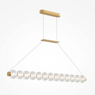 Lampa wisząca LED Amulet złota z kulami szklanymi