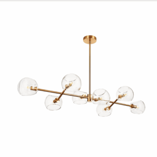 Lampa wisząca Cosmic złota z 8 szklanymi kloszami