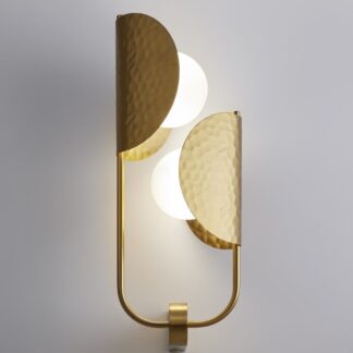 Kinkiet Tropic lewy satynowy mosiądz art deco G9 (2x40W)