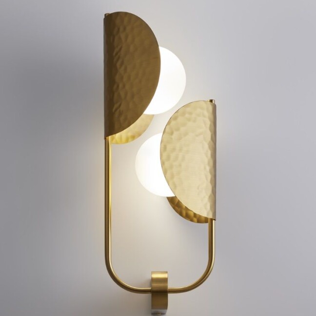 Kinkiet Tropic lewy satynowy mosiądz art deco G9 (2x40W)