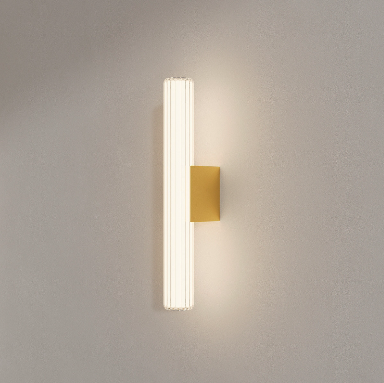 Kinkiet łazienkowy LED Linea 45 cm złoty IP44, regulowana barwa światła