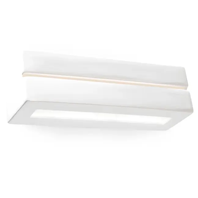 Biały ceramiczny kinkiet Vega Line o podłużnym kształcie