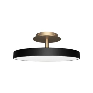 Czarna lampa sufitowa Asteria Up M o średnicy 43 cm z wbudowanym oświetleniem LED