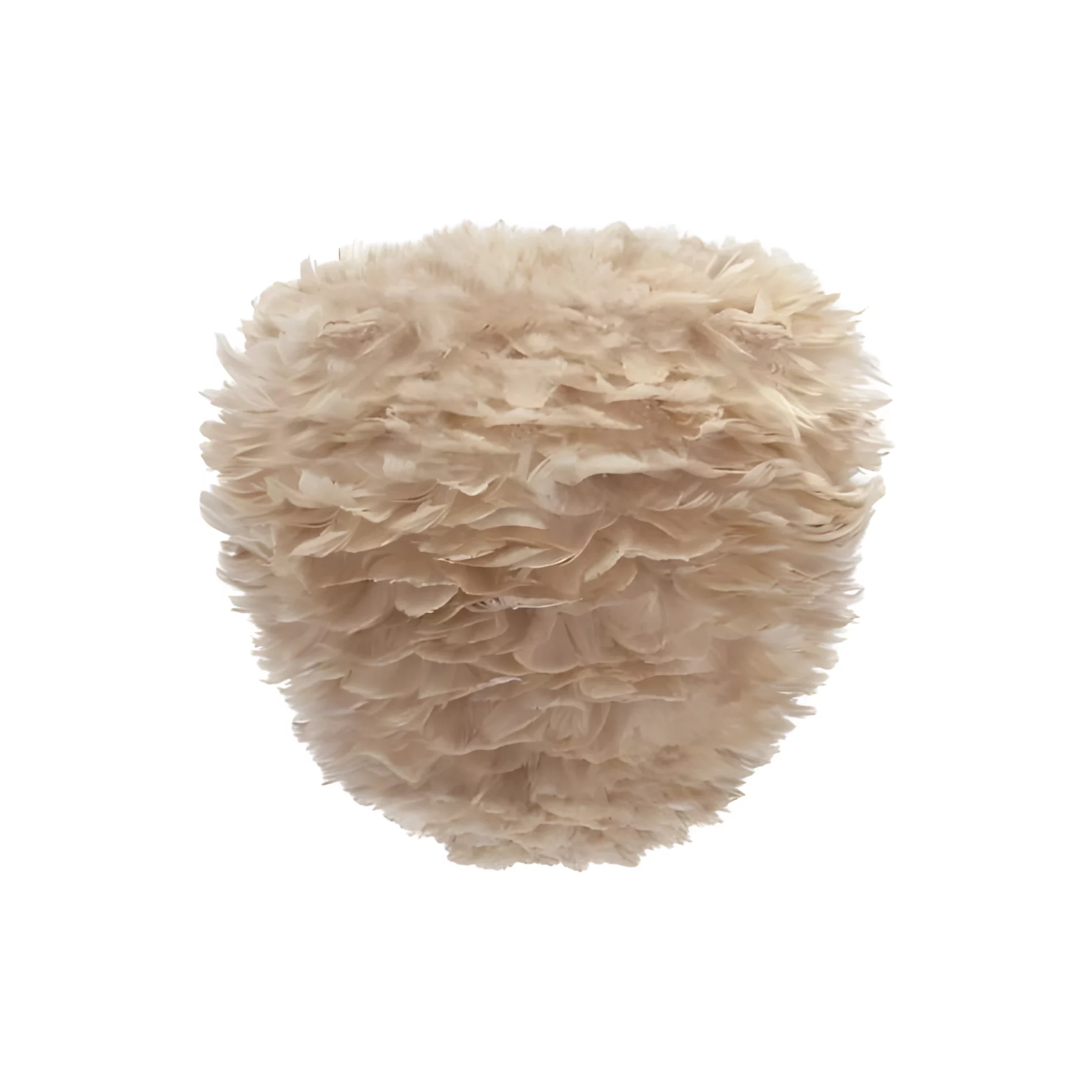 Wisząca lampa Eos Evia M w jasnobrązowym odcieniu z naturalnych piór