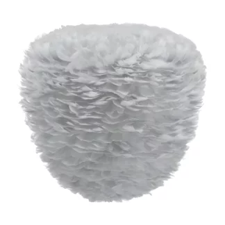 Duża wisząca lampa Eos Evia L z szarym kloszem z piór