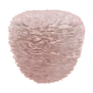 Wisząca lampa Eos Evia L w pudrowym różu z naturalnymi piórami