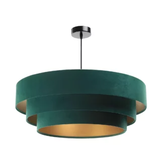 Stylowa lampa wisząca Venus w odcieniu butelkowej zieleni