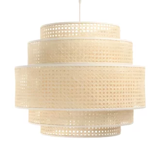 Duża wisząca lampa Meissa z kloszem z rattanu